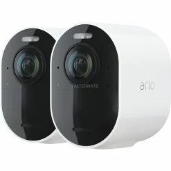 Auslauf 🔥 Smarte Sicherheit Arlo Ultra 2 Spotlight, Überwachungskamera (weiß/schwarz, 4K, WLAN, 2 Kameras, 1x Basistation) 👍