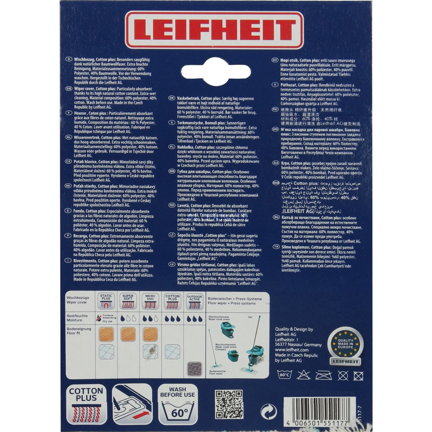 Schlussverkauf 😀 Bodenwischer LEIFHEIT Wischbezug Profi XL Cotton Plus 👏 2 Schlussverkauf 😀 Bodenwischer LEIFHEIT Wischbezug Profi XL Cotton Plus 👏 – Bild 2
