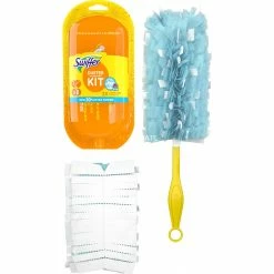 Blitzangebot 🥰 Bodenwischer Swiffer Staubmagnet Starterset (Griff + 3 Tücher), Staubwischer (gelb, In Hängevorrichtung) 🎁