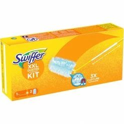 Bester Verkauf 😉 Bodenwischer Swiffer Staubmagnet XXL Starterset (Teleskop-Griff + 2 Tücher), Staubwischer (gelb) 🤩